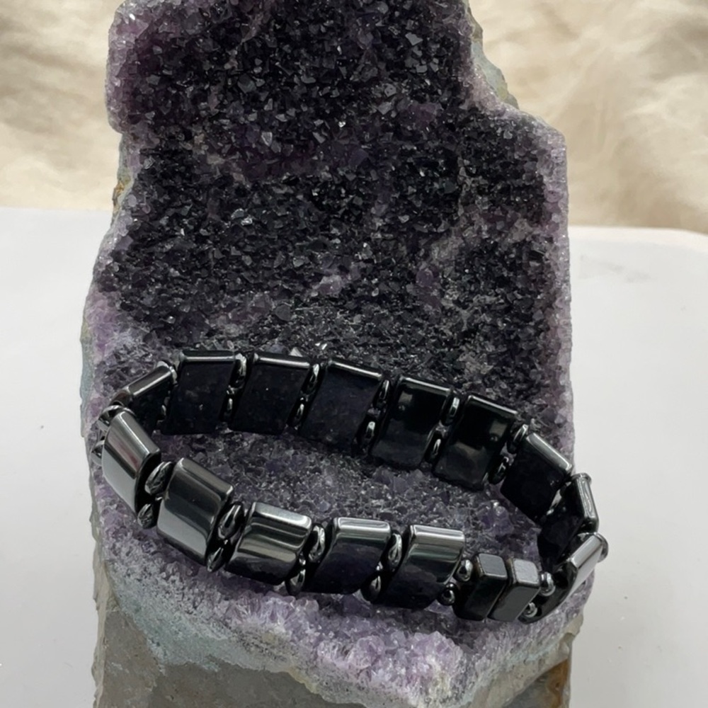 8” Hematite Bracelet With Magnetic Closure